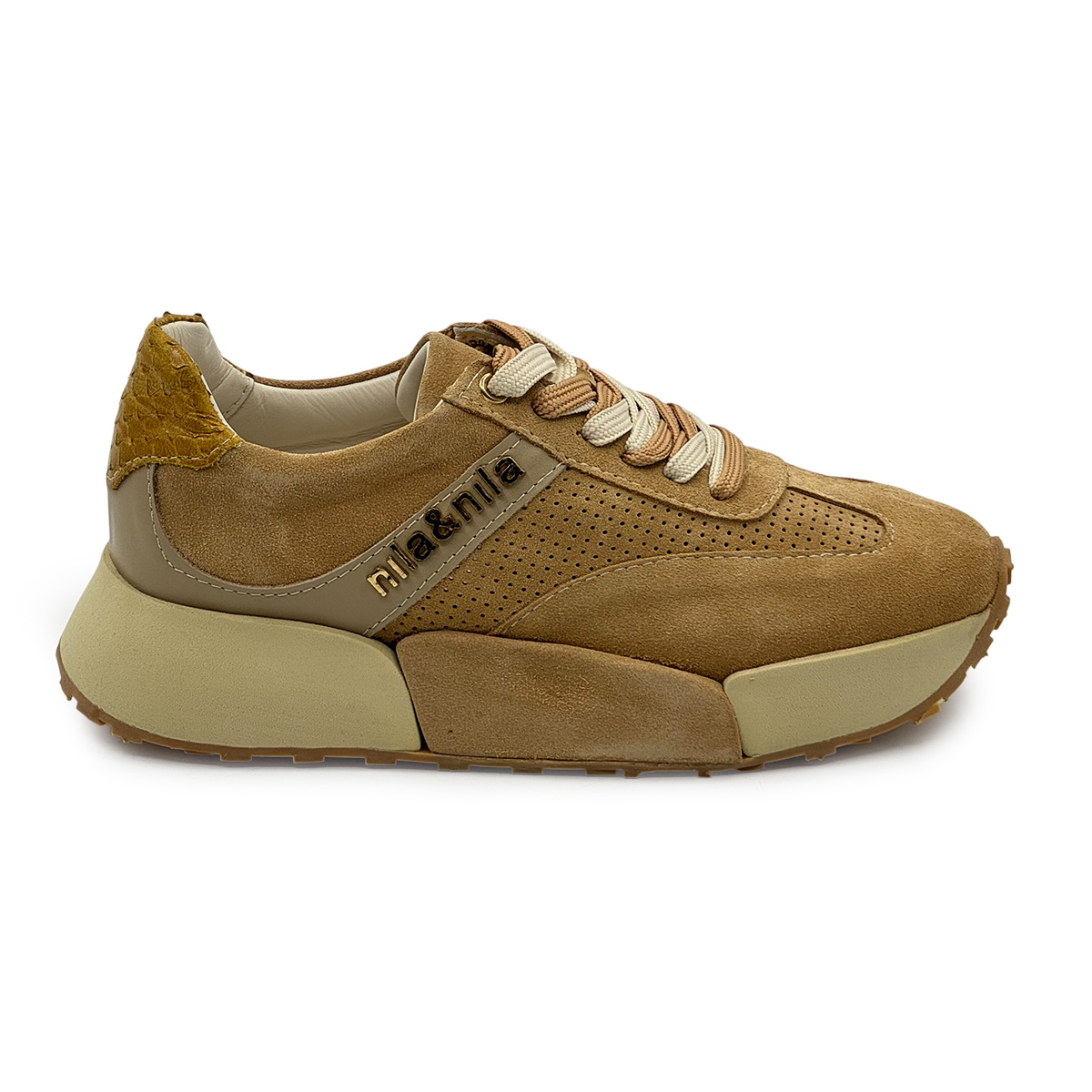 Кроссовки NILA&NILA бежевые замшевые NO9220 NIL BEIGE – купить в