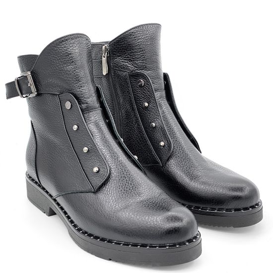 Ботинки Cover черные кожаные МЕХ - фото 8, 