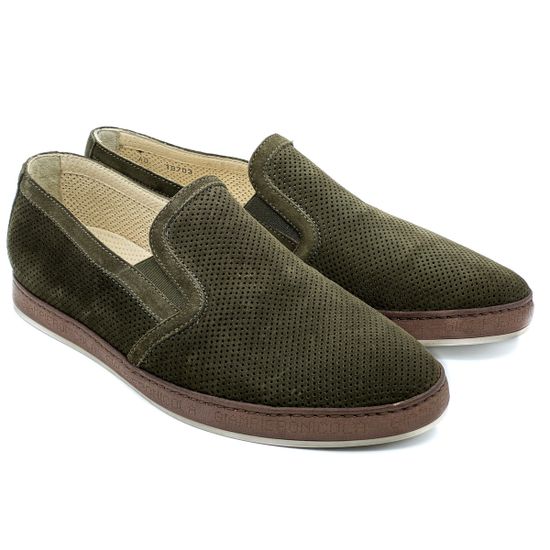 Слипоны Giampieronicola зеленые замшевые - фото 7, 