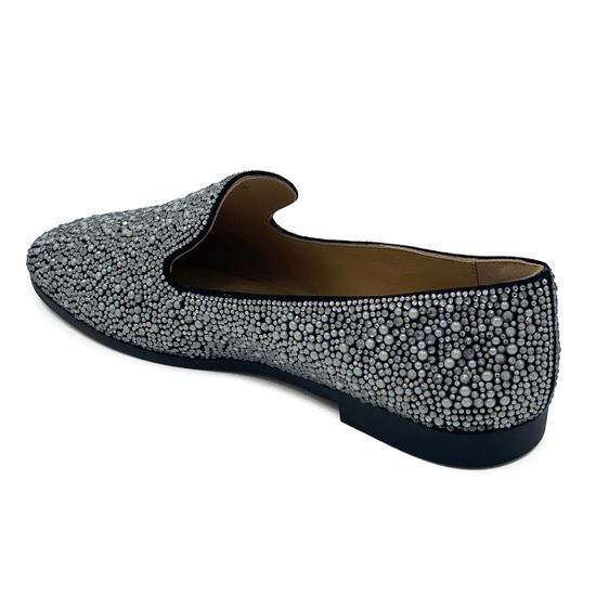 Слипоны Tuffoni черные кожаные со стразами - фото 3, 1022039VL TUF NERO