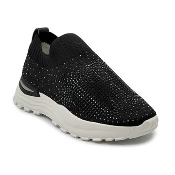 Кроссовки Francesco V черные текстильные со стразами - фото 2, T129 FV NERO