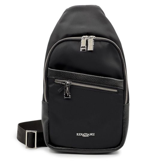 Рюкзак кросс-боди Renato Angi черный кожа/текстиль - фото 1, 3358710 RA NERO