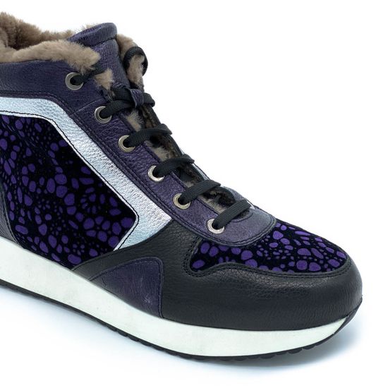 Ботинки Marzetti черно-синие МЕХ комбинация кожи и замши - фото 6, 