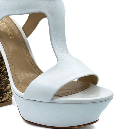 Босоножки Grey Mer белые кожаные - фото 6, 740100 GREY