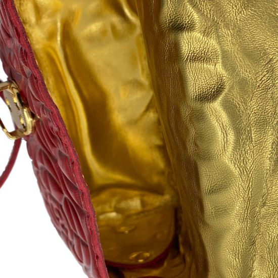 Сумка Marino Orlandi красная кожаная - фото 5, 