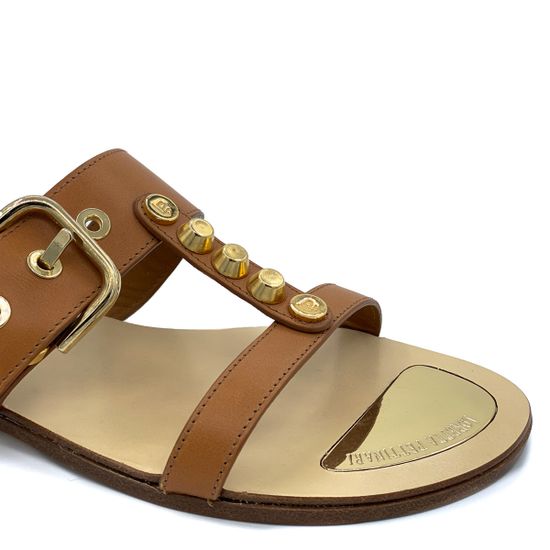 Шлепанцы Loretta Pettinari коричневые кожаные - фото 5, 4736 LP