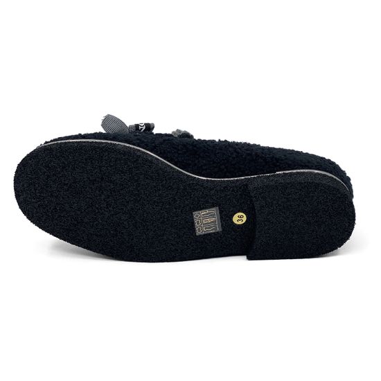 Лоферы Ilasio Renzoni черно-серые шерстяные - фото 4, 6688 IR