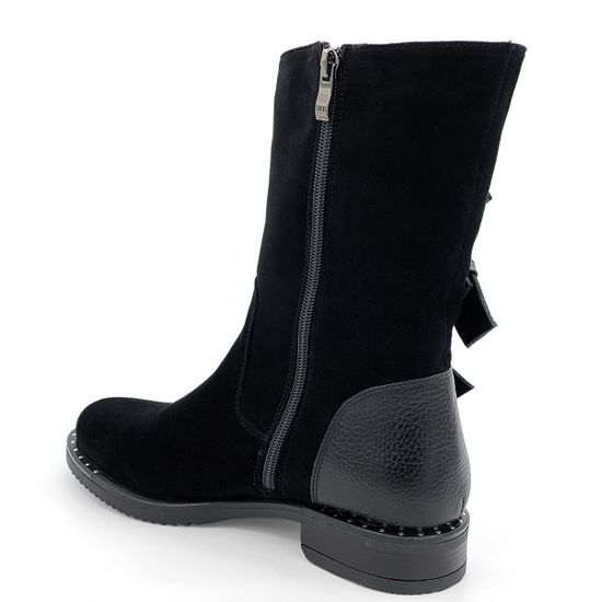 Полусапоги Cover черные замшевые МЕХ - фото 3, 