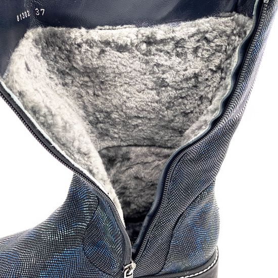 Полусапоги Ilasio Renzoni синие замшевые с лазерной обработкой - фото 5, 