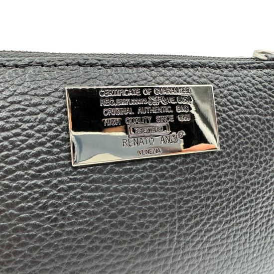 Сумка-клатч кросс-боди Renato Angi черная кожаная - фото 4,
