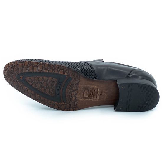 Туфли Ernesto Dolani черные кожаные со сквозной перфорацией - фото 4, 