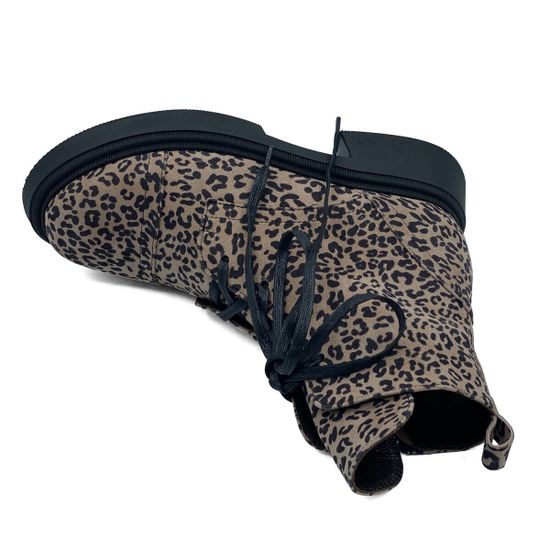 Ботинки CVCover бежевые принт &quot;леопард&quot; замшевые на байке - фото 5, 83690-1 COV