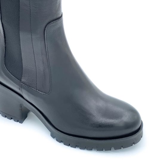 Полусапоги Mimmu черные кожаные демисезонные - фото 5, F228K1 MIM