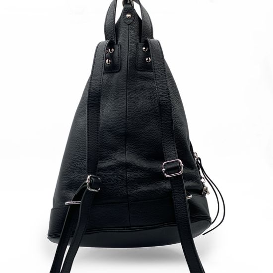 Сумка-рюкзак Renato Angi черная кожаная - фото 4, 