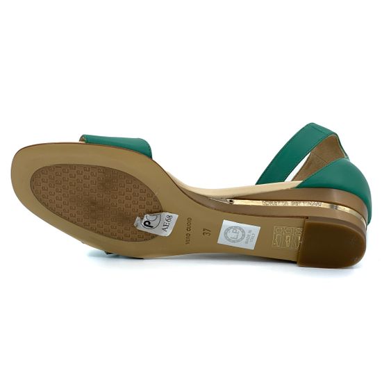 Босоножки Loretta Pettinari бежево-зеленые кожаные - фото 4, 4527 LP