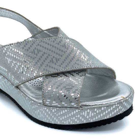 Босоножки Marzetti серебряные замшевые - фото 6, 