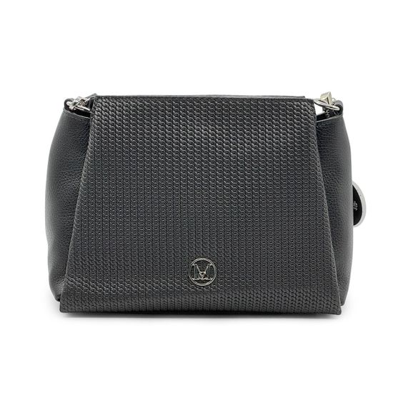 Сумка MOT CLE черная кожаная с &quot;серебряной&quot; фурнитурой - фото 1, EMILY MOT NERO SILVER