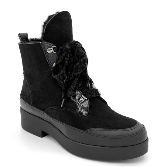 Ботинки Marzetti черные замшевые МЕХ - фото 2, 