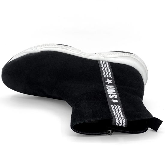 Ботинки Cover черные замшевые МЕХ на спортивном ходу - фото 5, 