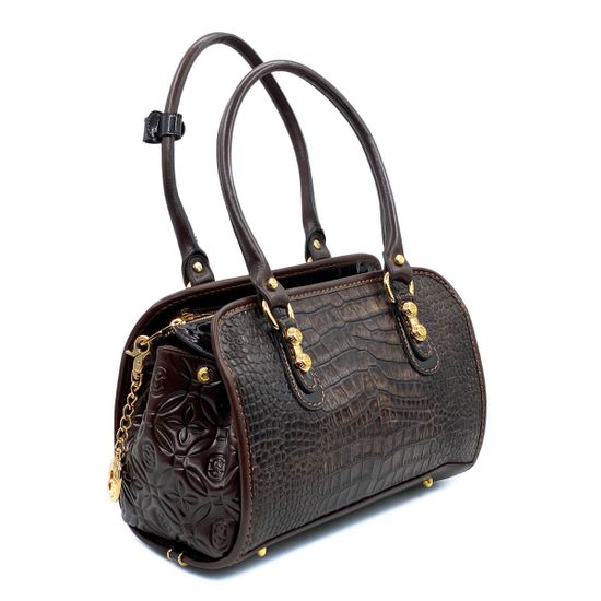 Сумка Marino Orlandi коричневая крокодил - фото 2, 