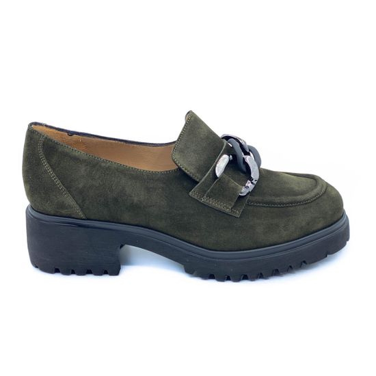 Лоферы Donna Soft зеленые замшевые демисезонные - фото 1, 