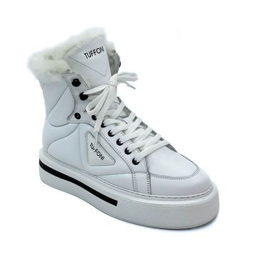 Ботинки Tuffoni белые кожаные МЕХ - фото 2, 3622002LF TUF