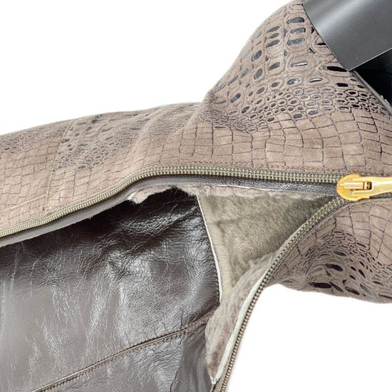 Сапоги Giorgio Piergentili серые замшевые МЕХ - фото 5, 9734 GP