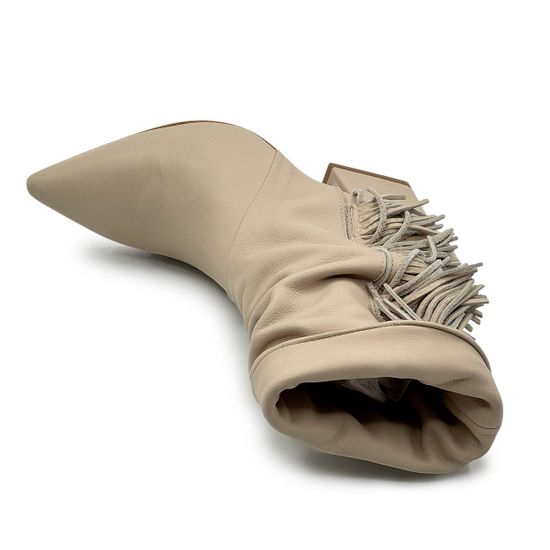 Полусапоги казаки MIMMU бежевые кожаные демисезонные - фото 5, M2726M7 MIM BEIGE