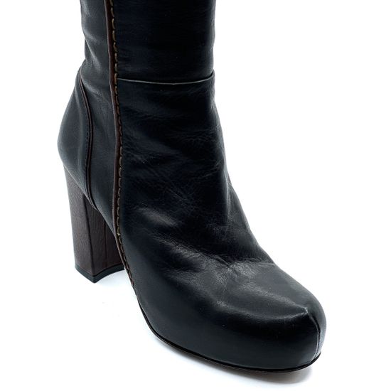 Сапоги Zamagni черно-коричневые кожаные демисезонные - фото 6, 130 ZAM