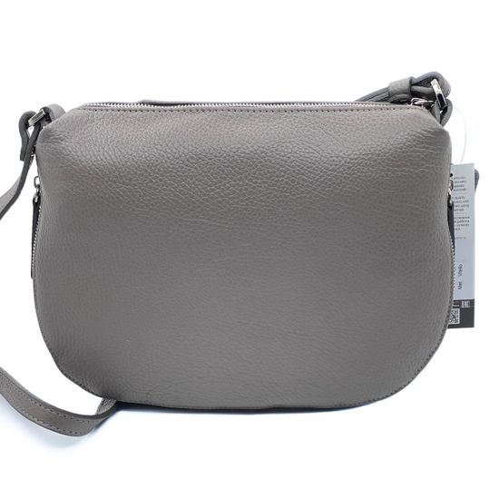 Сумка Di Gregorio серая кожаная кросс-боди - фото 3, 