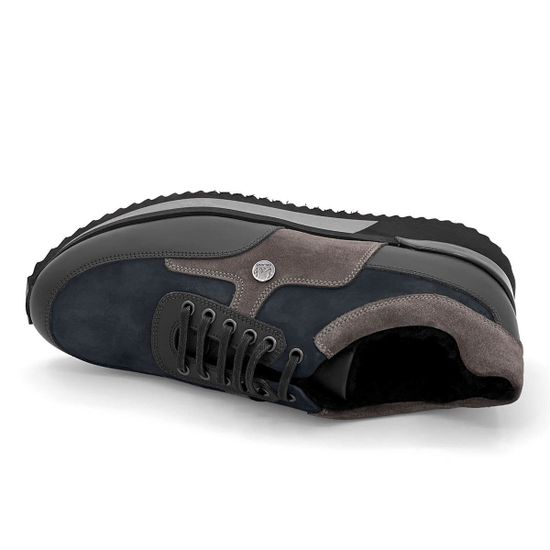 Кроссовки Lab Milano черно-серые МЕХ комбинация кожи и нубука - фото 5, 