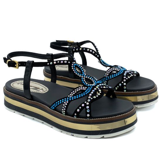 Босоножки Loretta Pettinari черные кожаные - фото 7, 5348S LP