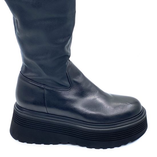 Сапоги Fru.it черные кожаные Байка со стрейчевым голенищем - фото 5, 7895L FR