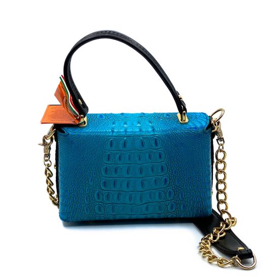 Сумка Marino Orlandi голубая кожаная - фото 3, 