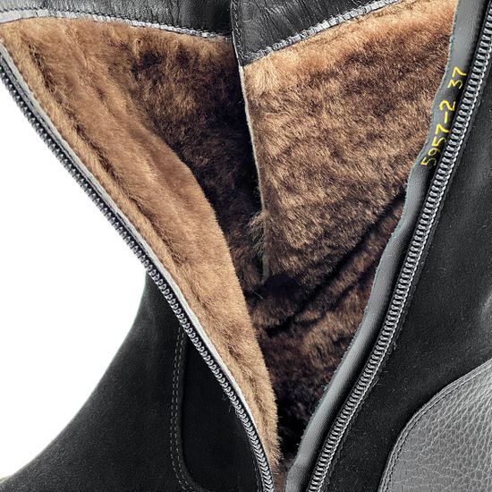 Полусапоги Cover черные замшевые МЕХ - фото 5, 