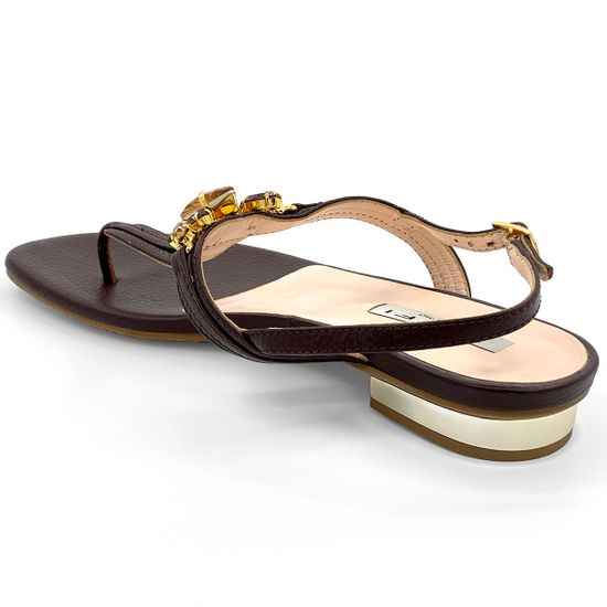 Босоножки Tiffi коричневые кожаные - фото 3, 