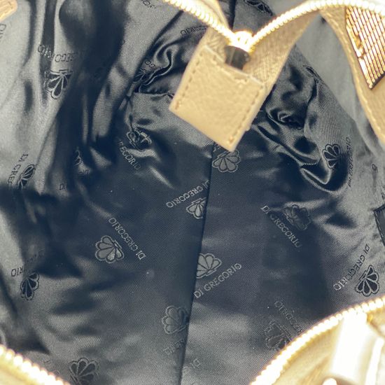 Сумка Di Gregorio бежевая кожаная - фото 5, 