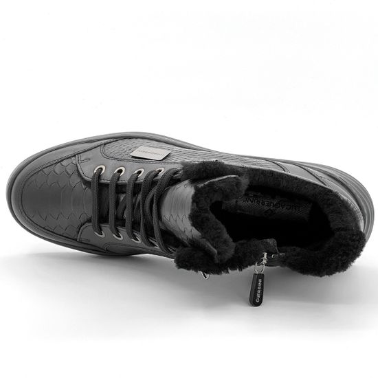 Ботинки Luca Guerrini черные кожаные МЕХ - фото 5, 