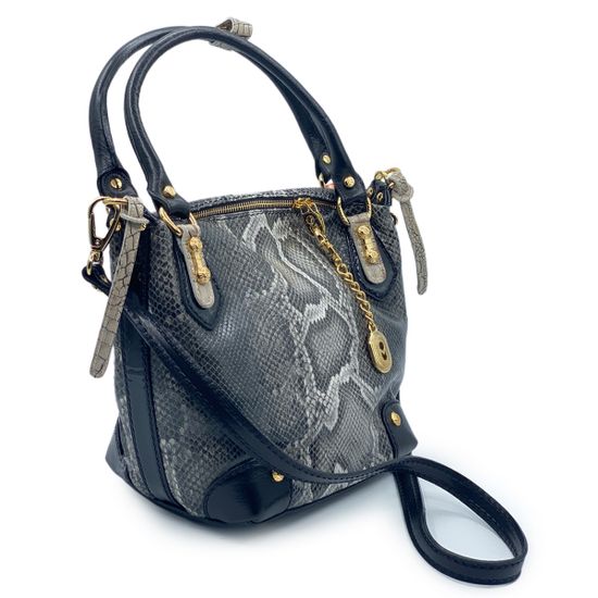 Сумка Marino Orlandi серая кожаная питон - фото 2,
