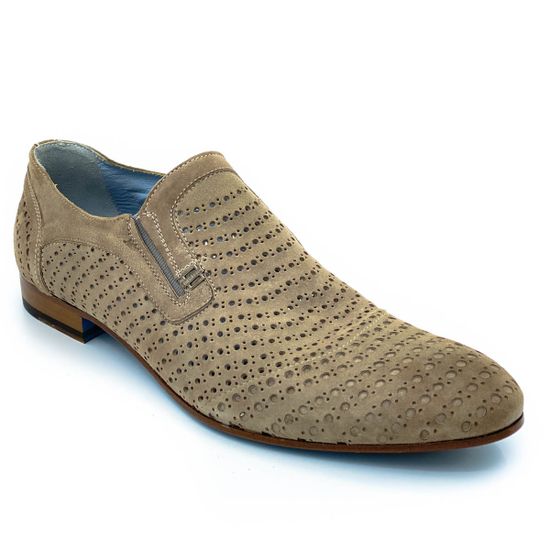 Туфли Bagatto бежевые замшевые со сквозной перфорацией - фото 2, 