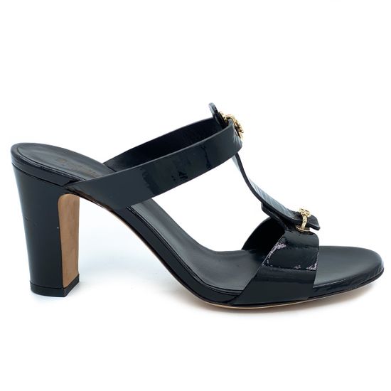 Сабо Baldinini черные из лакированной кожи - фото 1, 398135 BAL