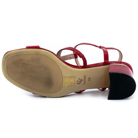 Босоножки Cover красные из лакированной кожи - фото 4, 