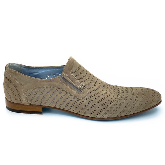 Туфли Bagatto бежевые замшевые со сквозной перфорацией - фото 1, 