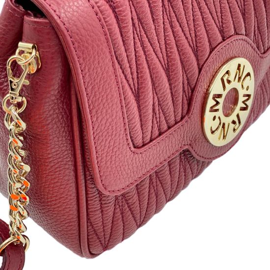 Сумка Marina Creazioni бордовая кожаная - фото 4, B5608 MC BORDO