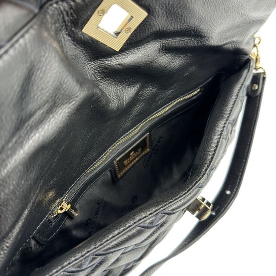 Сумка-клатч Marina Creazioni черная кожаная стеганая - фото 5, B6754 MC NERO