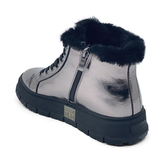 Ботинки Ilasio Renzoni серебряного цвета кожаные на меху - фото 3, 