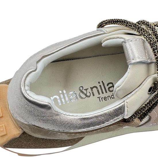 Кроссовки женские NILA NILA кожа/замша бежевая/коричневая - фото 7, NO6744 NIL MORO