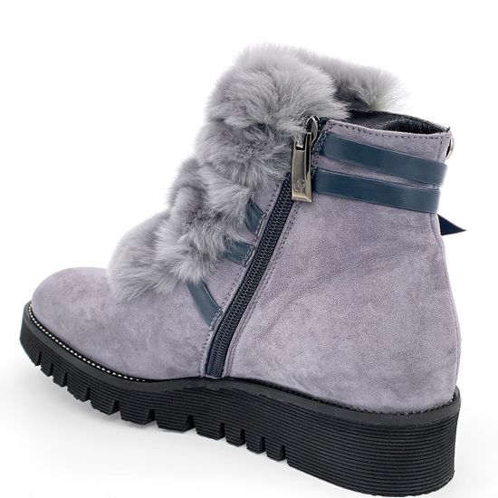 Ботинки Giada Gabrielli серые замшевые МЕХ - фото 3, 866(635) GABR