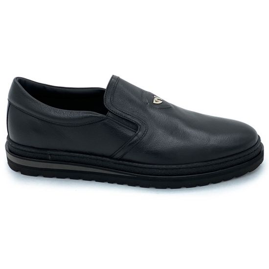 Слипоны Giampieronicola черные кожаные демисезонные - фото 1, 