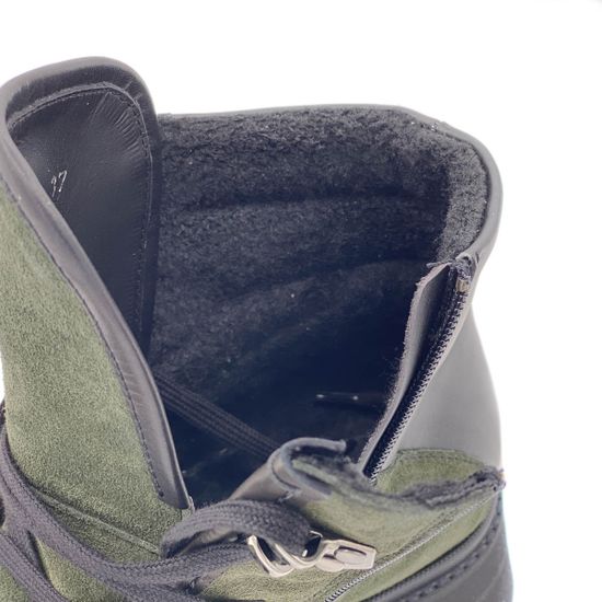 Ботинки Lab Milano зеленые байка комбинация кожи и замши - фото 6, 13253 LAB VERDE